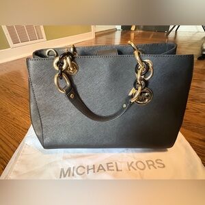 Michael Kors black Tote with Gold Hardware
